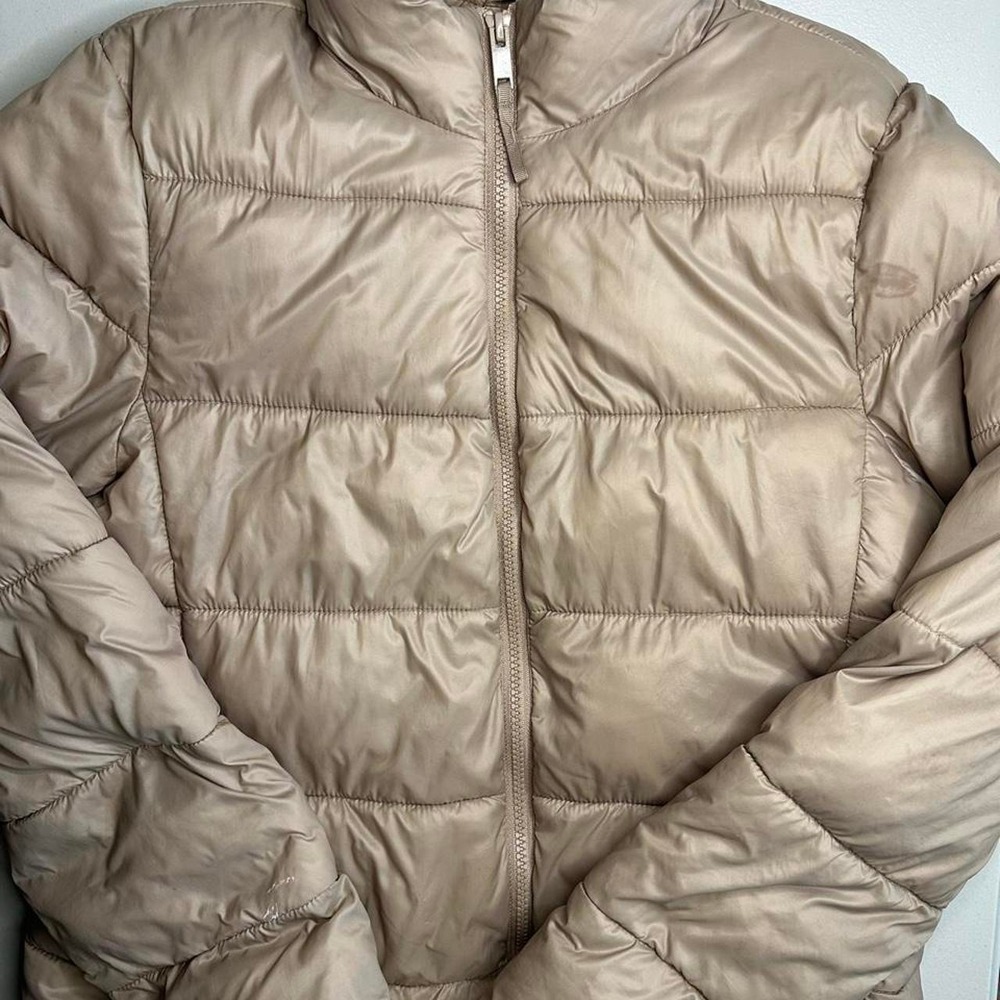 Gap ColdControl Tan Puffer Jacket Womens Small Water Resistant Quilted Coat